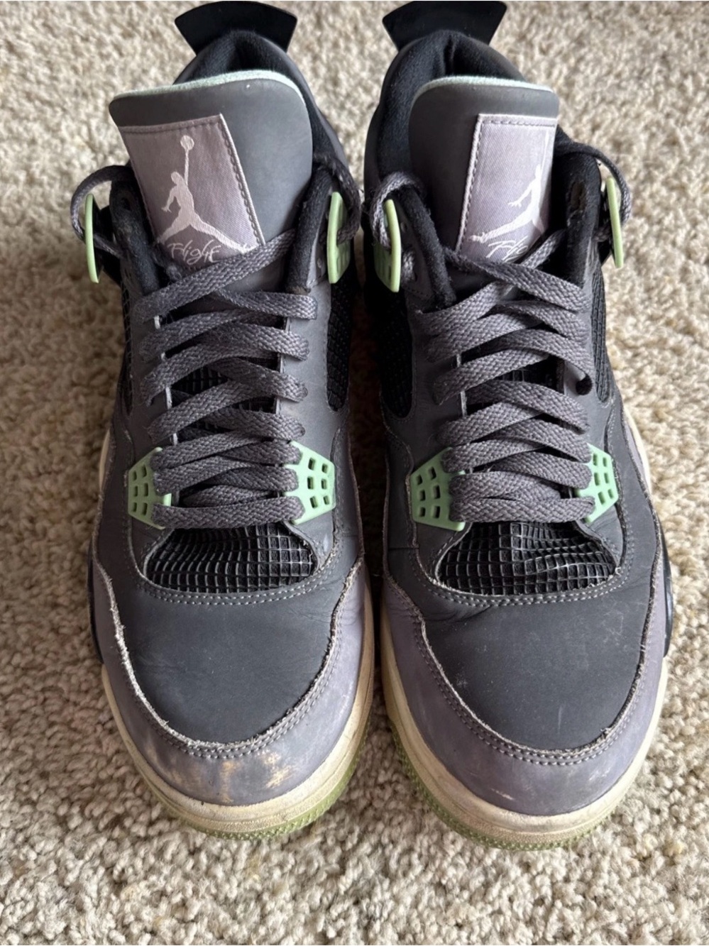 Air Jordan Flight 89 Cool Grey Green Glow Men’s Size 10.5 308497-033